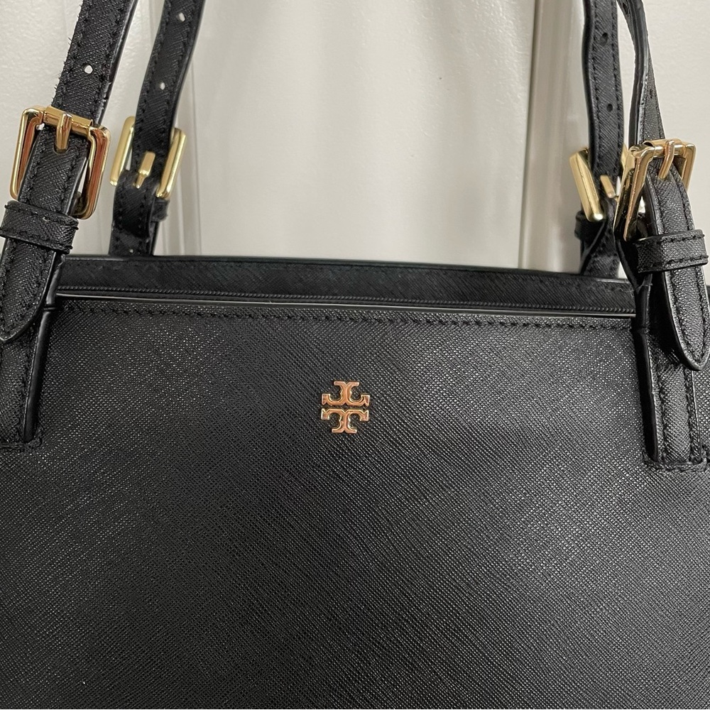 Tory Burch York Buckle Leather Tote Black Large - Picture 2 of 9